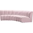 Meridian Furniture Infinity Pink Velvet 3pc. Modular Sectional