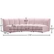 Meridian Furniture Infinity Pink Velvet 3pc. Modular Sectional