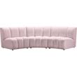 Meridian Furniture Infinity Pink Velvet 3pc. Modular Sectional