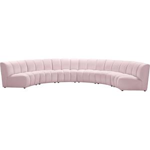 Meridian Furniture Infinity Pink Velvet 6pc. Modular Sectional