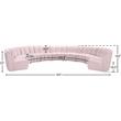 Meridian Furniture Infinity Pink Velvet 9pc. Modular Sectional