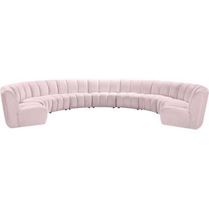 Meridian Furniture Infinity Pink Velvet 9pc. Modular Sectional