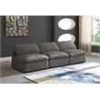 Meridian Furniture Plush Standard Gray Velvet Modular Armless Sofa