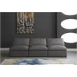 Meridian Furniture Plush Standard Gray Velvet Modular Armless Sofa