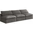 Meridian Furniture Plush Standard Gray Velvet Modular Armless Sofa