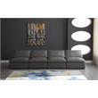 Meridian Furniture Plush Standard Gray Velvet Modular Armless Sofa