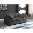 Meridian Furniture Plush Standard Gray Velvet Modular Sofa
