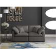 Meridian Furniture Plush Standard Gray Velvet Modular Sofa