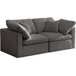 Meridian Furniture Plush Standard Gray Velvet Modular Sofa