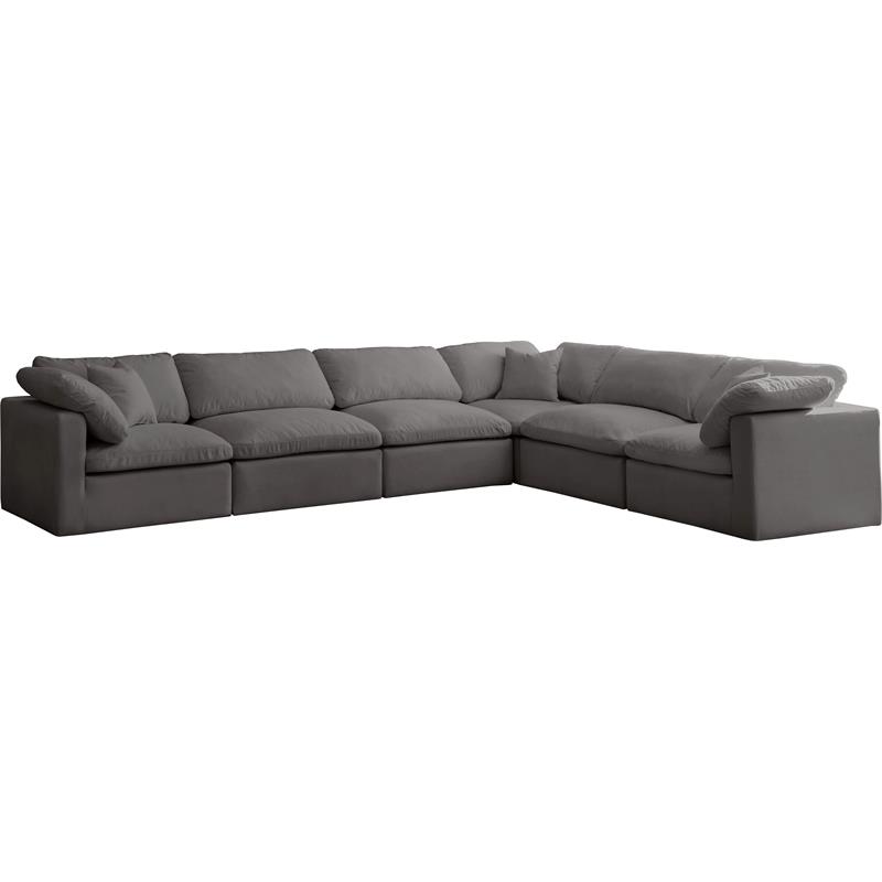 Gray/6-Piece: 3 Armless Chair, 3 Corner Chair