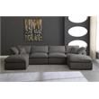 Meridian Furniture Plush Standard Gray Velvet Modular Sectional