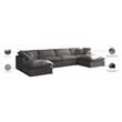Meridian Furniture Plush Standard Gray Velvet Modular Sectional