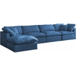 Meridian Furniture Plush Standard Navy Velvet Modular Sectional