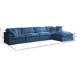 Meridian Furniture Plush Standard Navy Velvet Modular Sectional