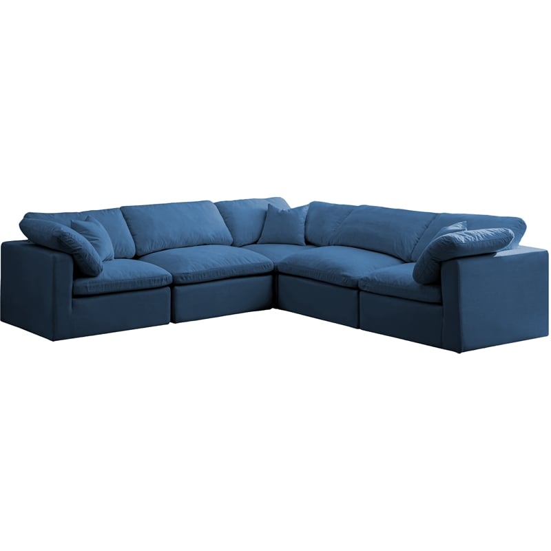 Navy/5-Piece: 2 Armless Chair, 3 Corner Chair