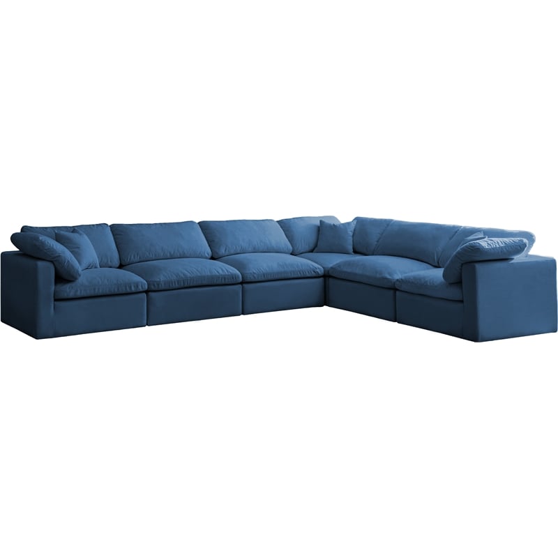 Navy/6-Piece: 3 Armless Chair, 3 Corner Chair