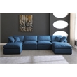 Meridian Furniture Plush Standard Navy Velvet Modular Sectional