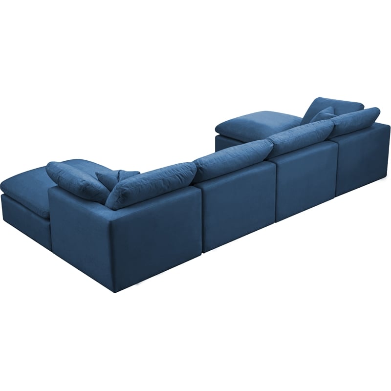 Meridian Furniture Plush Standard Navy Velvet Modular Sectional
