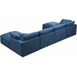 Meridian Furniture Plush Standard Navy Velvet Modular Sectional