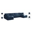 Meridian Furniture Plush Standard Navy Velvet Modular Sectional