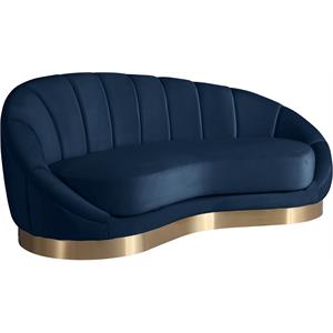 Meridian Furniture Shelly Navy Velvet Chaise
