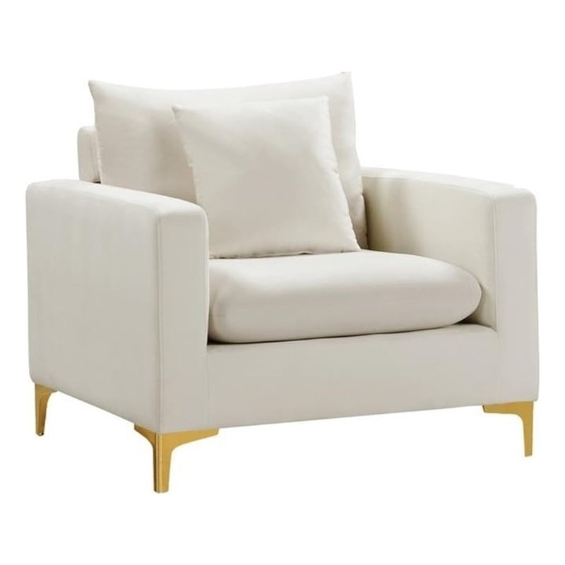 Meridian Furniture Naomi Cream Velvet Chair