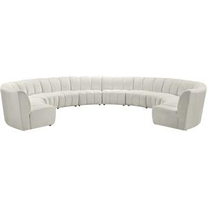 Meridian Furniture Infinity Cream Velvet 10pc. Modular Sectional
