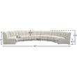 Meridian Furniture Infinity Cream Velvet 7pc. Modular Sectional