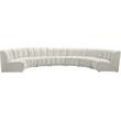Meridian Furniture Infinity Cream Velvet 7pc. Modular Sectional