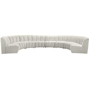 Meridian Furniture Infinity Cream Velvet 8pc. Modular Sectional