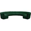 Meridian Furniture Infinity Green Velvet 10pc. Modular Sectional