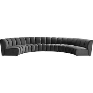 Meridian Furniture Infinity Gray Velvet 6pc. Modular Sectional