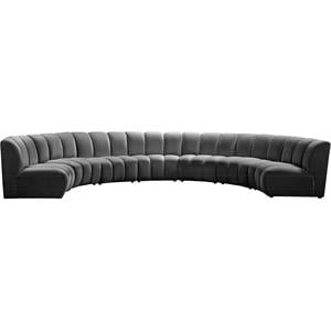 Meridian Furniture Infinity Gray Velvet 7pc. Modular Sectional