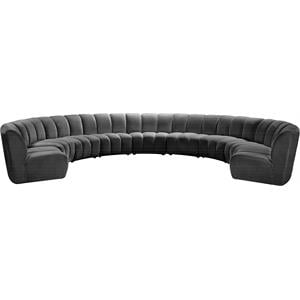 Meridian Furniture Infinity Gray Velvet 9pc. Modular Sectional