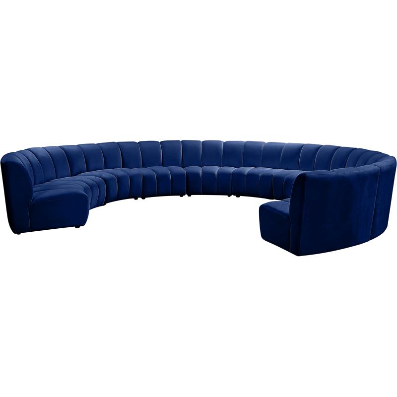 Meridian Furniture Infinity Navy Velvet 10pc. Modular Sectional
