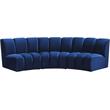 Meridian Furniture Infinity Navy Velvet 3pc. Modular Sectional