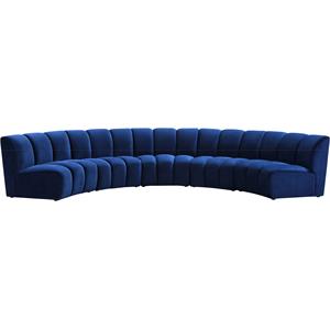 Meridian Furniture Infinity Navy Velvet 5pc. Modular Sectional