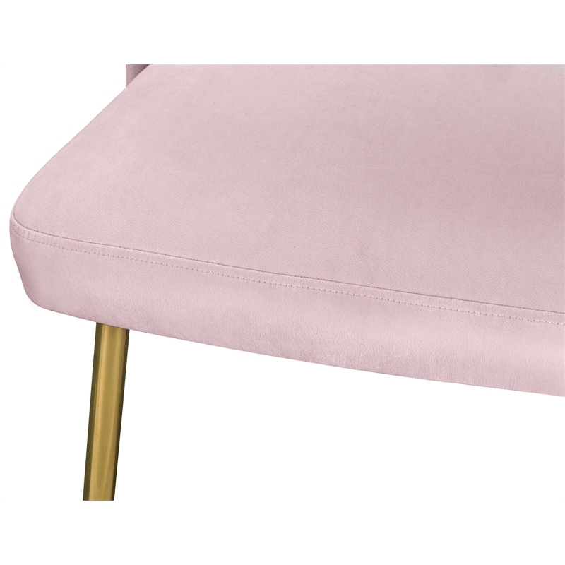 Meridian Furniture Logan Pink Velvet Dining Chair (Set of 2)