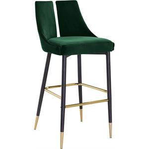 Meridian Furniture Sleek Green Velvet Stool (Set of 2)