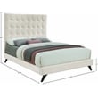 Meridian Furniture Elly Cream Velvet Queen Bed
