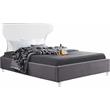 Meridian Furniture Ghost Gray Velvet Queen Bed