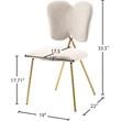 Meridian Furniture Angel Cream Velvet Dining Chair with Gold Finish (Set of 2)