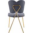 Meridian Furniture Angel Gray Velvet Dining Chair with Gold Finish (Set of 2)