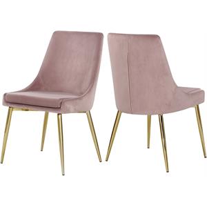 Meridian Furniture Karina Pink Velvet Dining Chair (Set of 2)