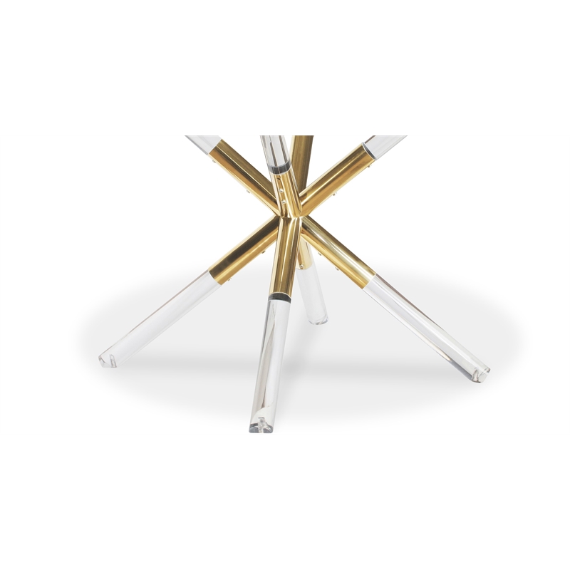 Meridian Furniture Mercury Round Tempered Glass Top Dining Table