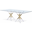 Meridian Furniture Mercury Rectangular Tempered Glass Top Dining Table
