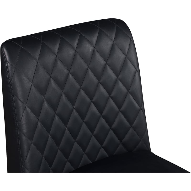 Meridian Furniture Bryce Quilted Black Vegan Leather Dining Chair (Set of 2)
