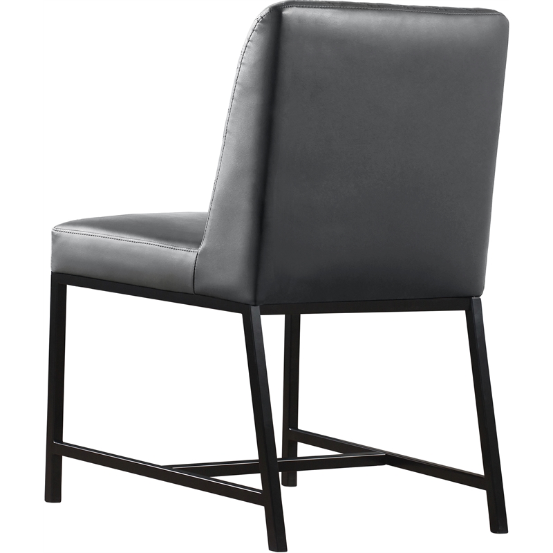 Meridian Furniture Bryce Quilted Gray Vegan Leather Dining Chair (Set of 2)
