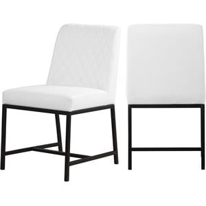Meridian Furniture Bryce Quilted White Vegan Leather Dining Chair (Set of 2)