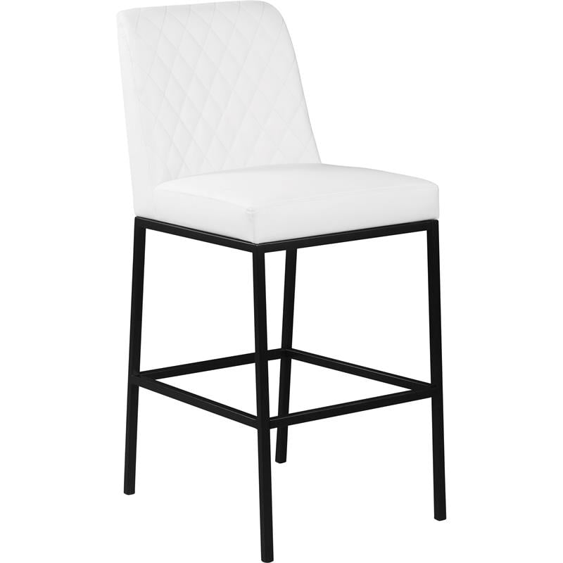Meridian Furniture Bryce Quilted White Vegan Leather Stool (Set of 2)